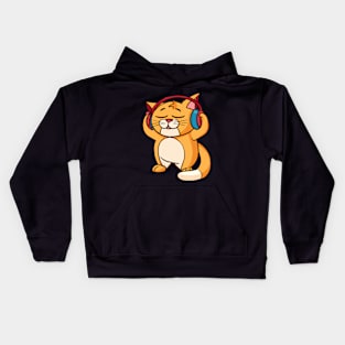 Music loving cat Kids Hoodie